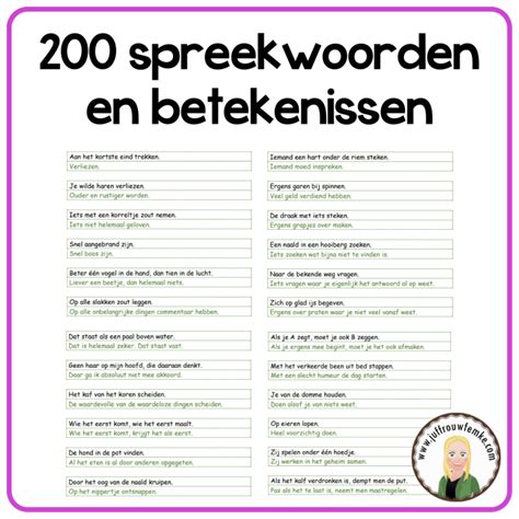 nederlandse spreekwoorden met betekenis